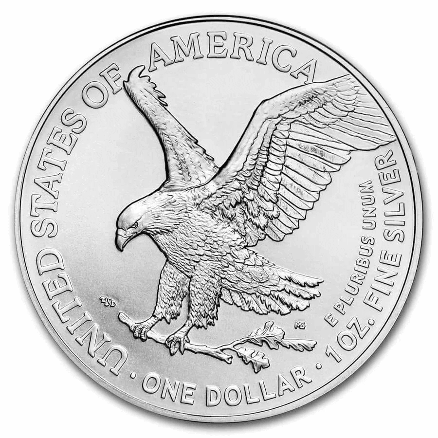 2026 American Eagle Silver Bullion – 1 oz | Brilliant Uncirculated front view showcasing the eagle silver coin design.