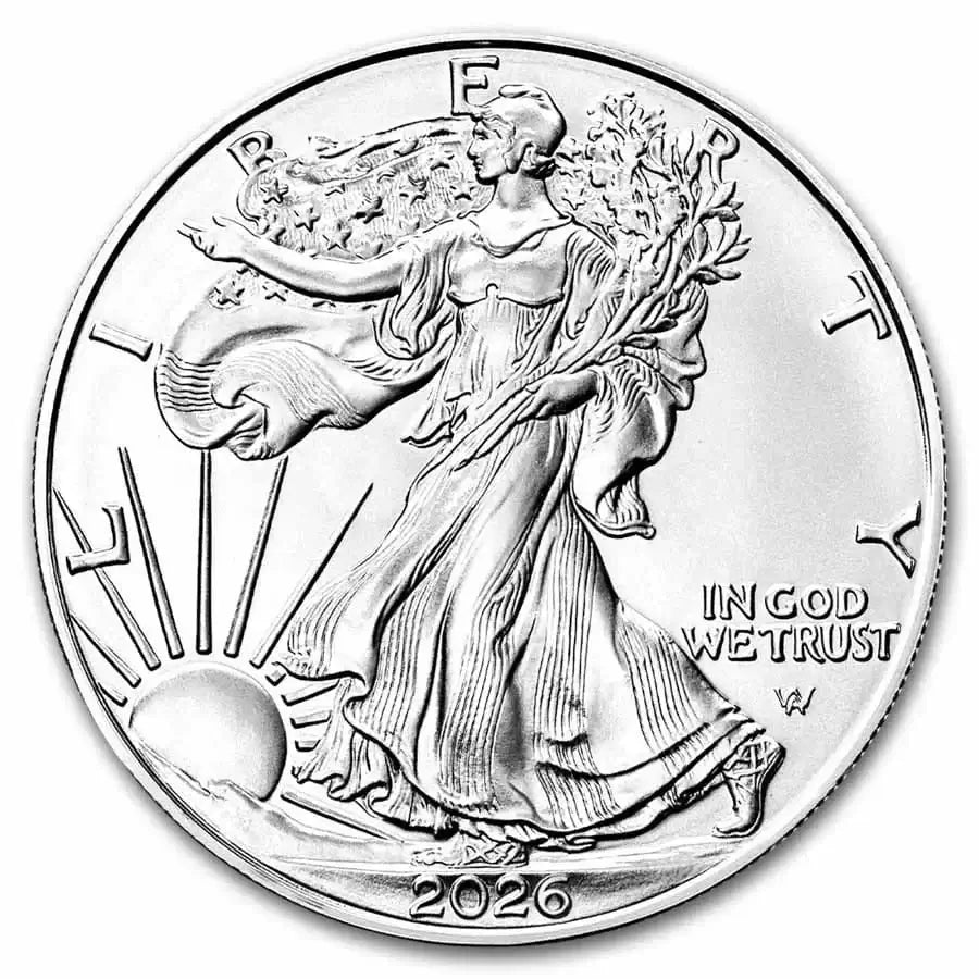 2026 American Eagle Silver Bullion – 1 oz | Brilliant Uncirculated featuring Liberty design on silver coin.