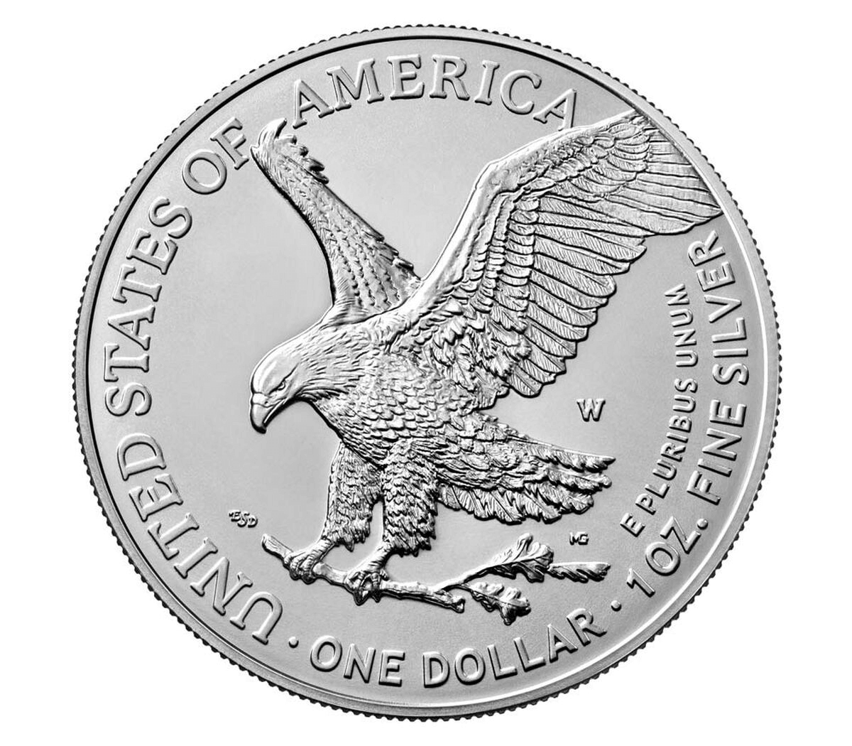 2022 American Eagle Silver Bullion – 1 oz | Brilliant Uncirculated eagle silver coin image with detailed eagle design.