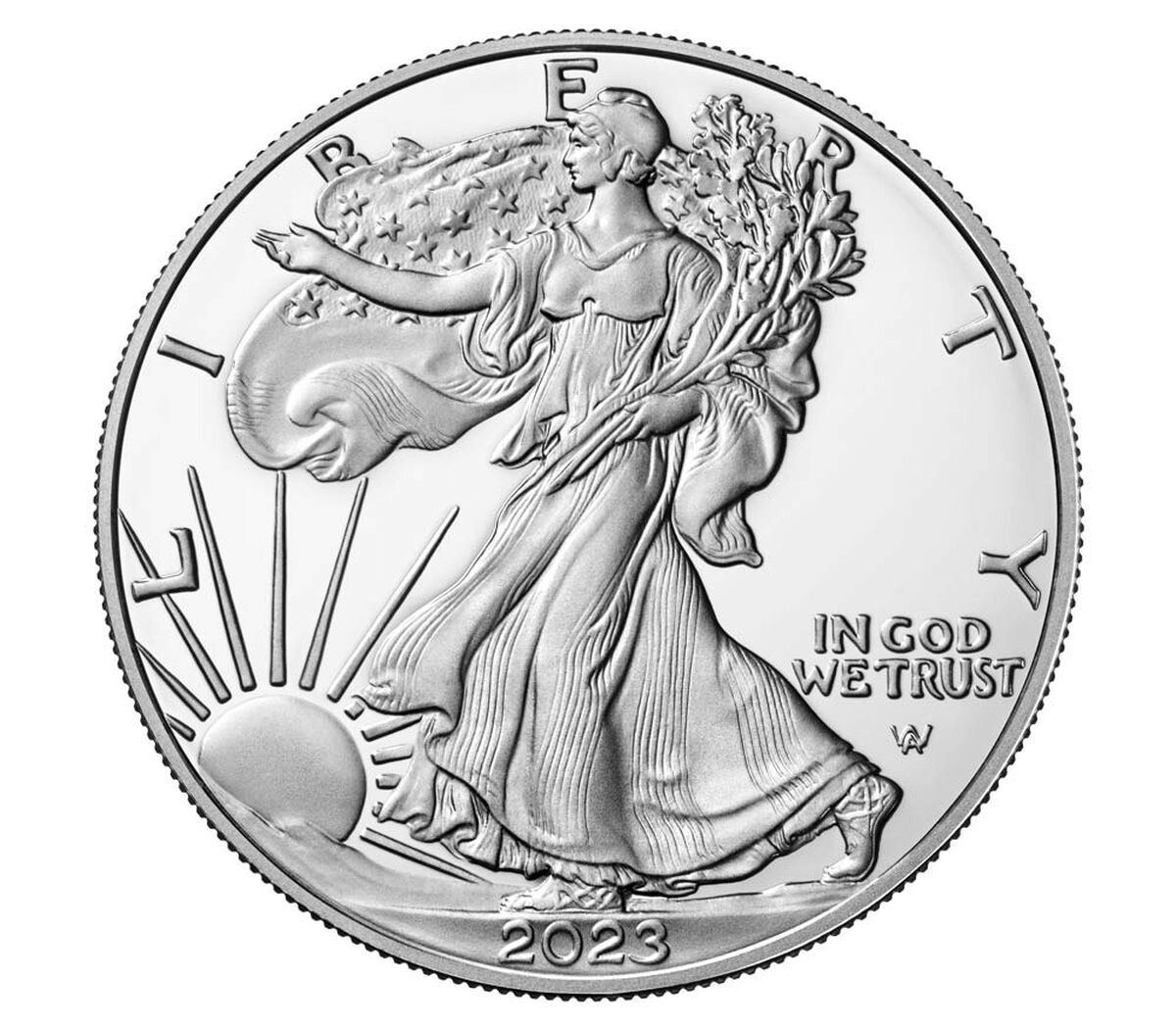2023 American Eagle Silver Bullion – 1 oz | Brilliant Uncirculated showing the eagle silver coin design.