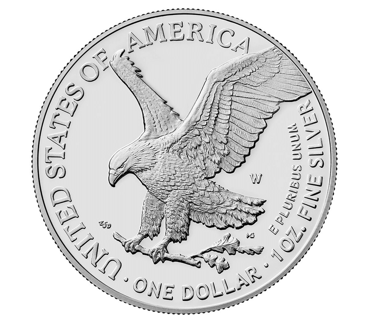 2024 American Eagle Silver Coin – 1 oz BU | Brilliant Uncirculated Bullion showing detailed eagle design on the coin's surface.