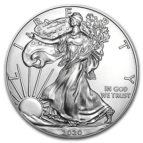 2020 American Eagle Silver Bullion – 1 oz | Brilliant Uncirculated showcasing Liberty design on silver coin.